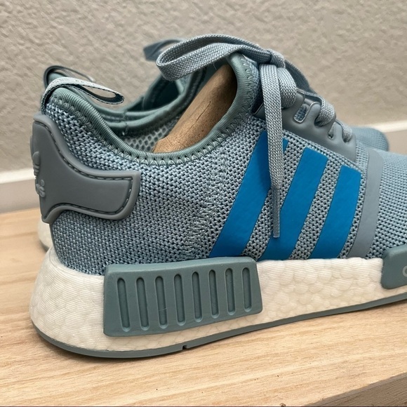 NEW Adidas NMD R1 Blue & White Athletic Sneakers 4.5Y W6 - Picture 4 of 9